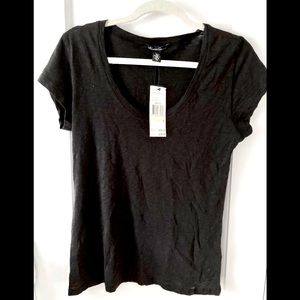 Kenneth Cole Slub Tee 6C Shirt - Black Classic - detailed piping - Spring 2013!